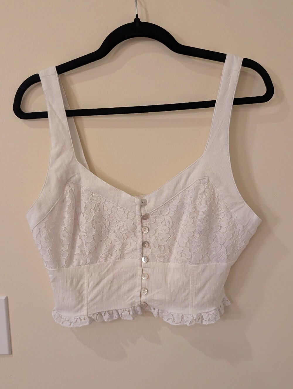 Free People White Lace Top